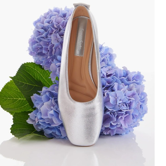 Franco Sarto Shoes - Franco Sarto Metallic Silver Square-Toe Ballet Flat